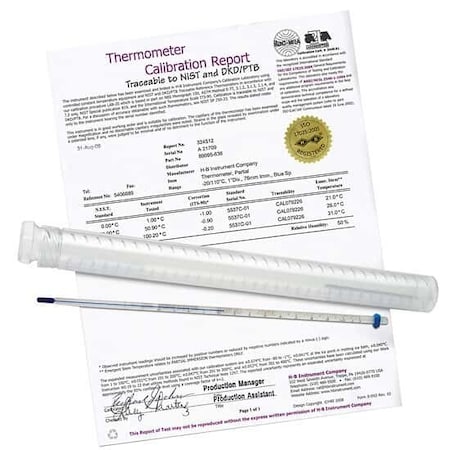 Calibrated Liquid-In-Glass Thermometer,